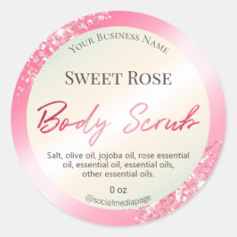 Bonito Glam Purpurina rosa Etiquetas de frob corpo