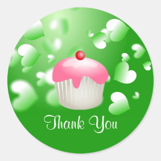 Bonito Green Hearts Fiesta Cupcake Gracias Sello