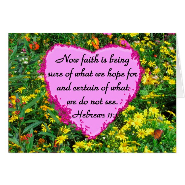 BONITO HEBREWS 11:1 DISEÑO FLORAL (Anverso (Horizontal))