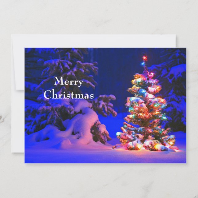 Bonito Iluminación de árbol de navidad foto plana  (Anverso)
