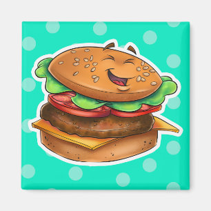bonito imán de hamburguesa personalizado