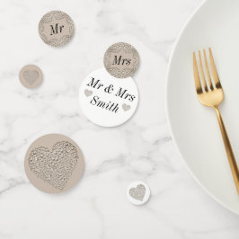 Bonito inusual boda confetti personalizado