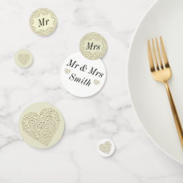 Bonito inusual boda confetti personalizado