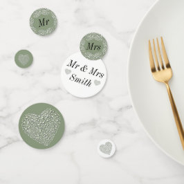 Bonito inusual boda confetti personalizado