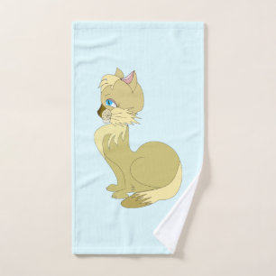 Bonito juego de toallas para baño para gatos - Per