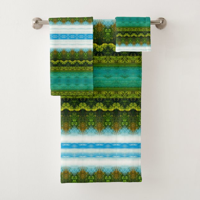 Bonito juego de toallas turquesa (In situ)