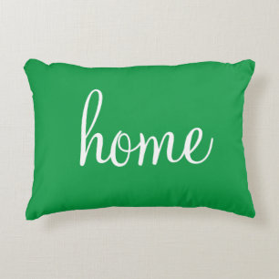Bonito Kelly almohada de acento verde "hogar"