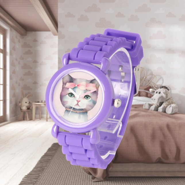 Bonito Kitty con reloj de eWatch Bow rosa (Subido por el creador)