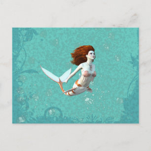 Bonito Koi Mermaid Nadando Postales Subacuáticas