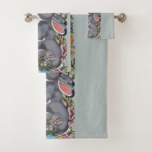Bonito Luz Azul Conejo Bird Floral Cuta Floral