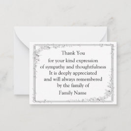 Bonito marco floral Tarjeta de agradecimiento