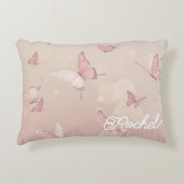 Bonito Mariposa rosa bas mitzva lanzar almohada