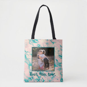 Bonito Mármol Mejor Mamá Jamás Bolsa de Toques Ros