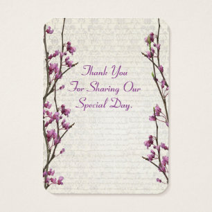 Bonito mauve floral favor de boda etiqueta de agra