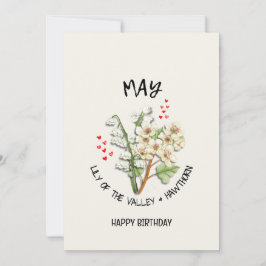 Bonito MAY Nacimiento Mes Tarjeta de Cumpleaños de