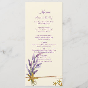 bonito Menú Boda simple de pez estrella