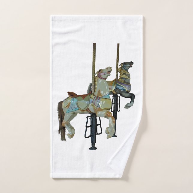 Bonito Merry Go Round Carousel Horses Hand Toalla (Toalla de mano)