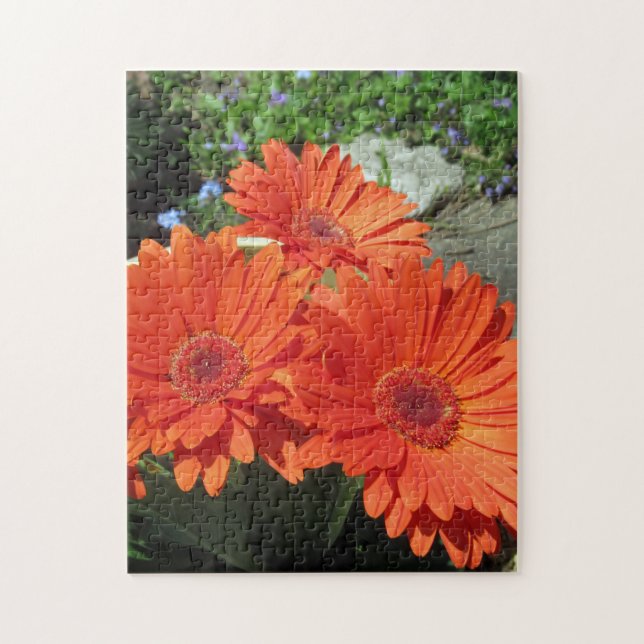 Bonito Naranja Daisy Flower Photo Puzzle (Vertical)