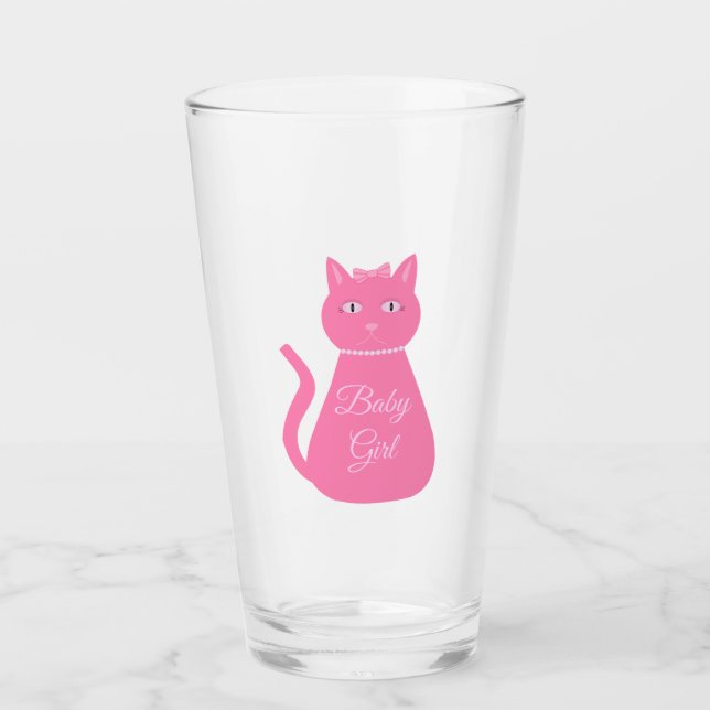 Bonito Niña Rosa Personalizado Gato (Anverso)