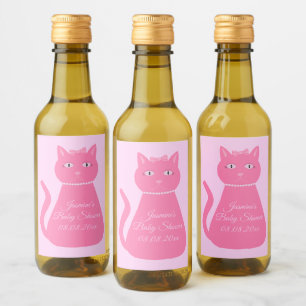 Bonito Niña Rosa Personalizado Gato Baby Shower
