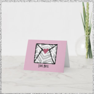 Bonito Nota de amor rosa Corazón