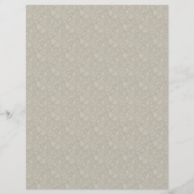 Bonito papel de cuaderno de hojas de gris plateado (Anverso)