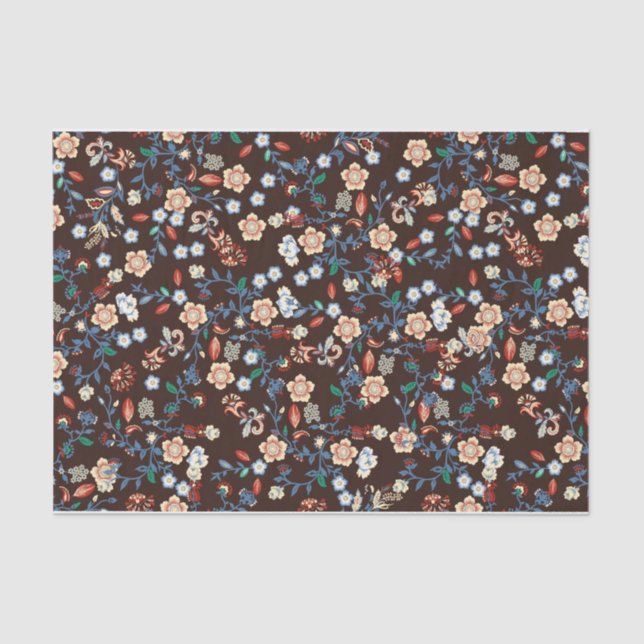 Bonito papel de tejido floral brillante (Anverso)