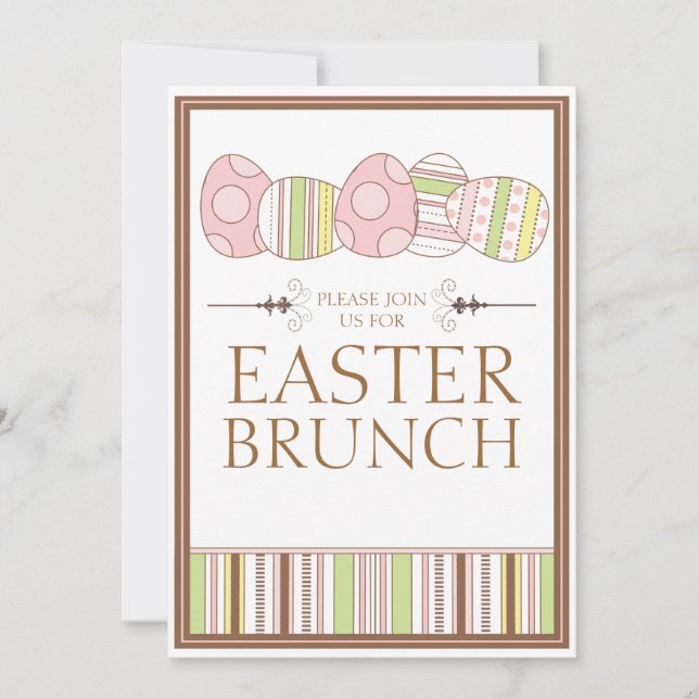 Bonito Pastel Decorar Invitación a Brunch de Pascu (Anverso)