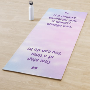 Bonito Pastel Inspirador Cita Yoga Mat