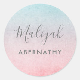 Bonito Pastel Nombre de la acuarela Etiqueta de la