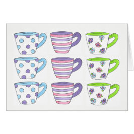 Bonito Pastel Teacups Fiesta de té Polka Dot Flowe