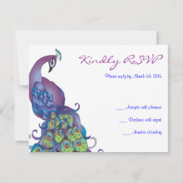 BONITO PEACOCK Tema Boda RSVP Tarjeta de respuesta