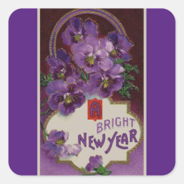 Bonito Pegatina de Año Nuevo Morado