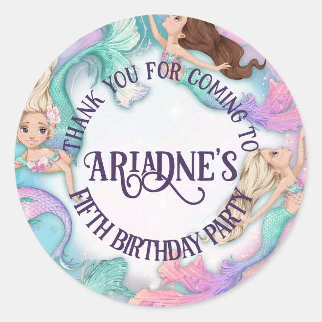 Bonito Pequeñas Sirenas Pegatinas (Anverso)