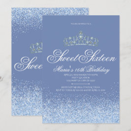 Bonito Periwinkle Purpurina, Dulce 16 Invitaciones