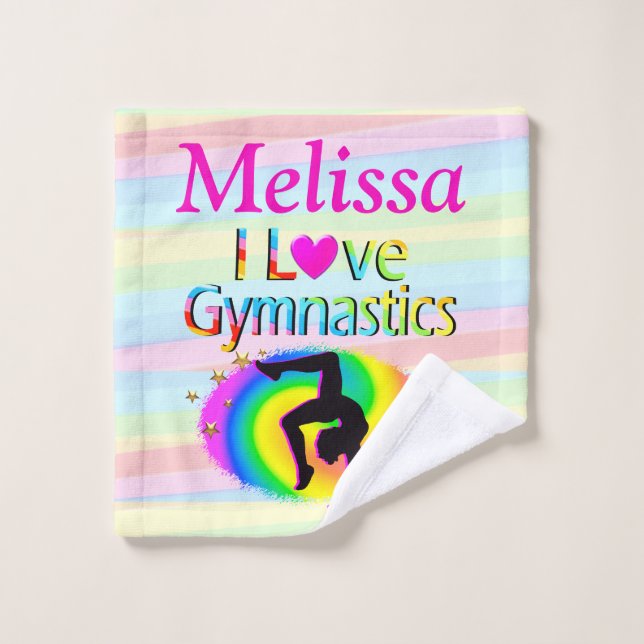 BONITO PERSONALIZADA ME ENCANTA LA GIMNASTICA ROPA (Toallita)