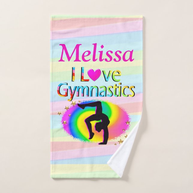 BONITO PERSONALIZADA ME ENCANTA LA GIMNASTICS BATH (Toalla de mano)