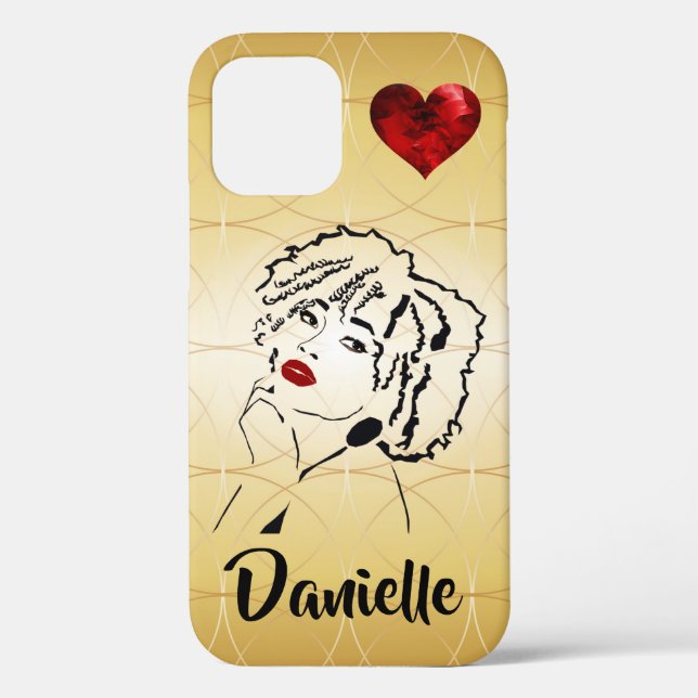 Bonito personalizada mujer africana Funda de iPhon (Reverso )