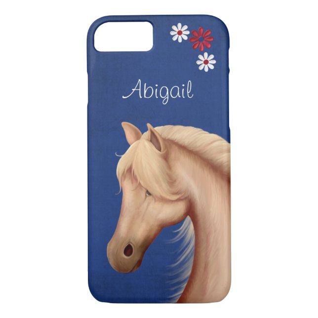 Bonito personalizada Palomino Horse iPhone 7 Funda (Reverso)