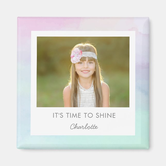 Bonito Personalizado de color de agua Título Imán  (Frente)