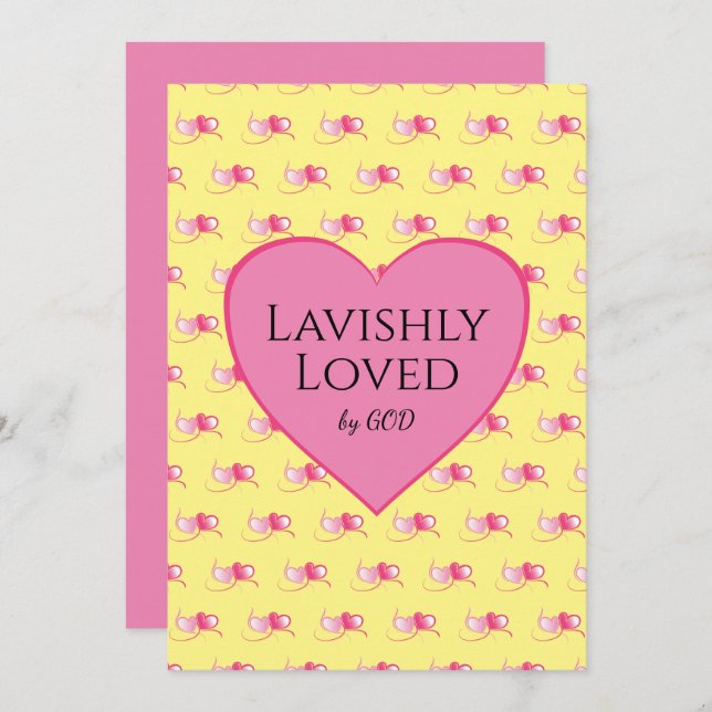 Bonito Personalizado de corazón rosado Día de San  (Anverso / Reverso)