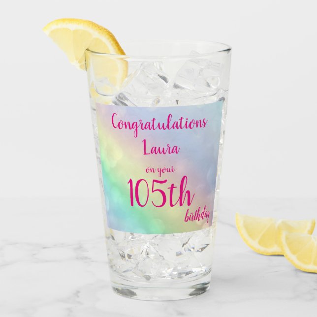 Bonito personalizado Feliz 105º cumpleaños (Anverso (hielo))