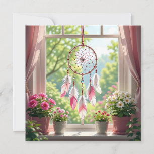 Bonito Pink Dreamcatcher and Plants Window Sill