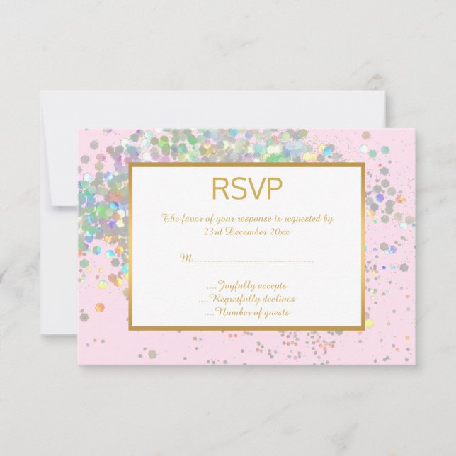 BONITO PINK RAINBOW HOLOGRÁFICO SPOT RSVP (Anverso)