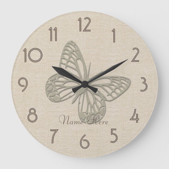 Bonito Plata Mariposa Linaje Añadir nombre reloj d (Anverso)