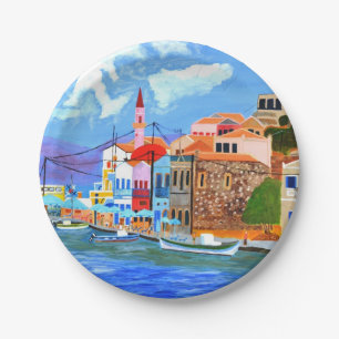 Bonito plato de papel de Grecia
