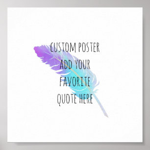 bonito pluma arte azul y púrpura añada tu cita