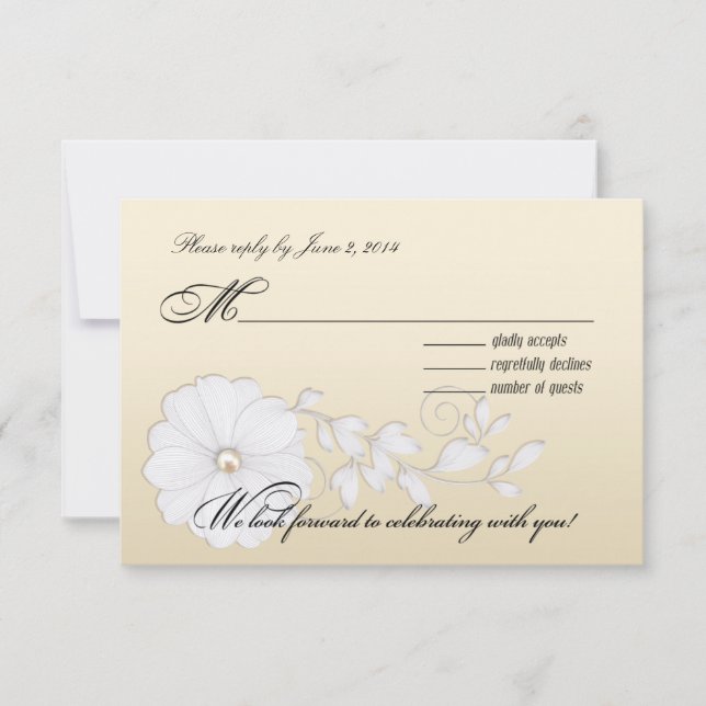 Bonito Posy Wedding RSVP - champán metálico (Anverso)