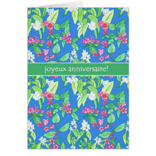 Bonito Primavera florece en francés Cumpleaños