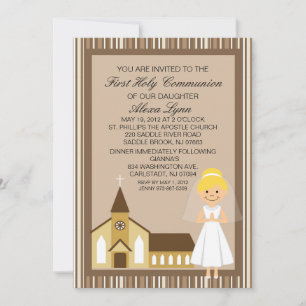 Bonito Primer Chica De La Comunión Por Invitación 